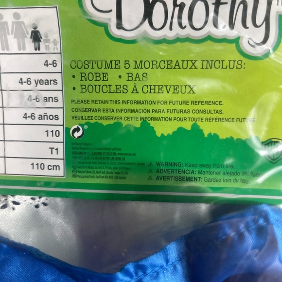 Wizard of Oz Kids Size Small 4-6 Halloween Costume 5 Pcs. Theater New - Picture 6 of 7